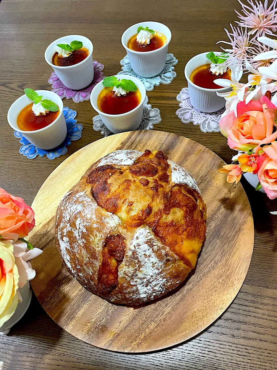 noeさんの料理 黒胡麻とプロセスチーズのカンパ🥖&甘酒プリン🍮noeさんお誕生日おめでとうございます🎂🎉|いっちゃんさん