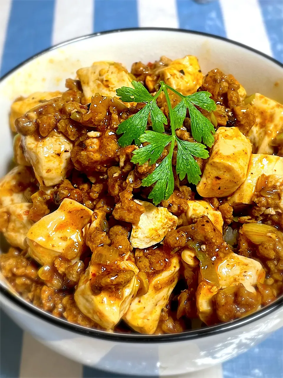 一晩寝かした麻婆豆腐で麻婆丼|カピバラおやじさん