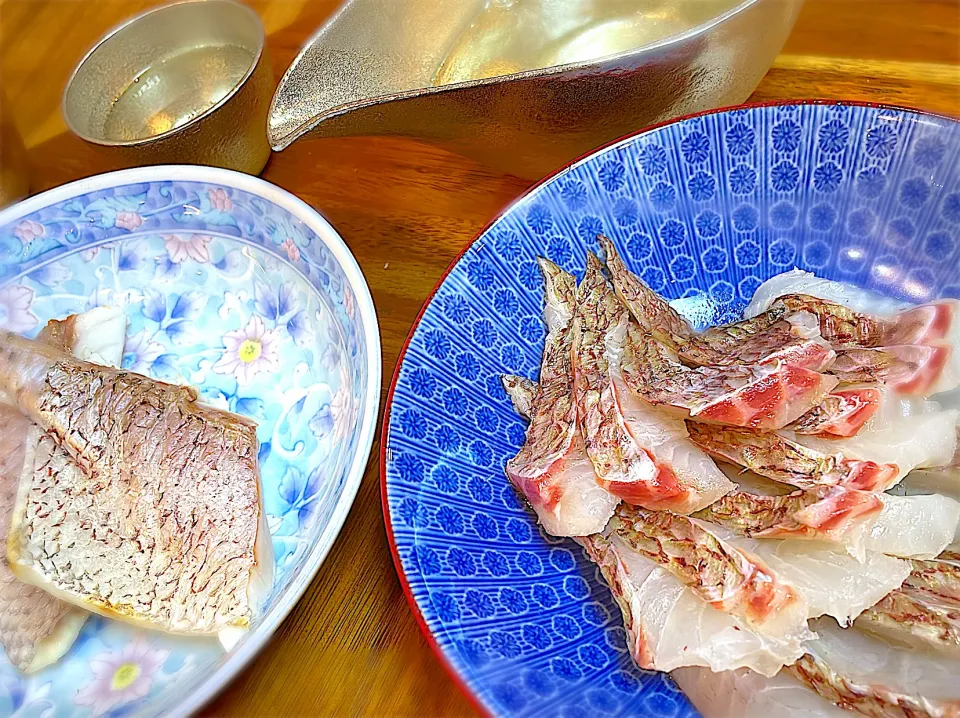 鯛のお刺身&炙り✨🐟|ちまさん