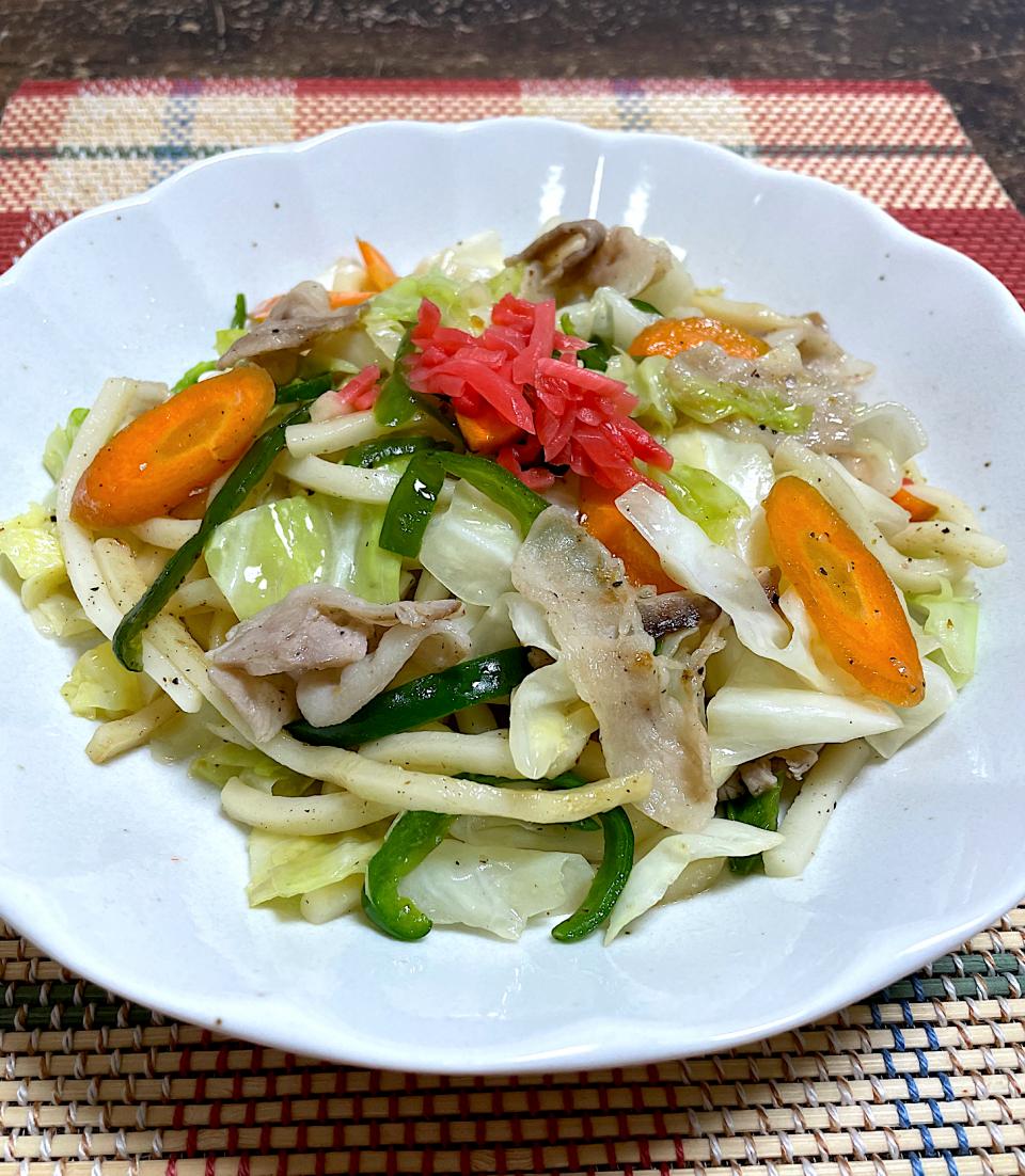 野菜たっぷり焼きうどん✨