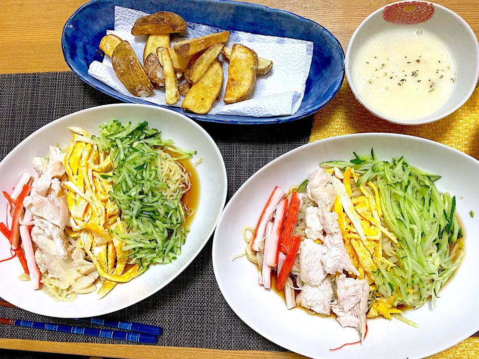 マルコメさんありがとう😍プラス糀　糀甘酒の素で鶏ハム🐓乗せた冷やし中華☀️|1614さん