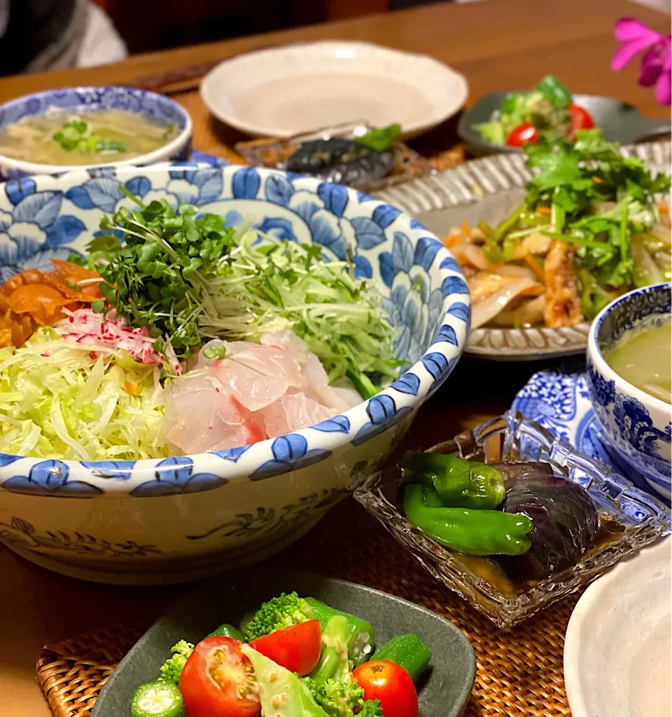 鯛の中華風サラダと鯛の唐揚げ甘酢あんかけ|junjun86さん