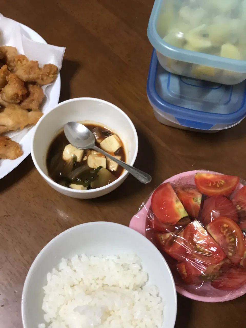 唐揚げ、味噌汁、|りゆさん