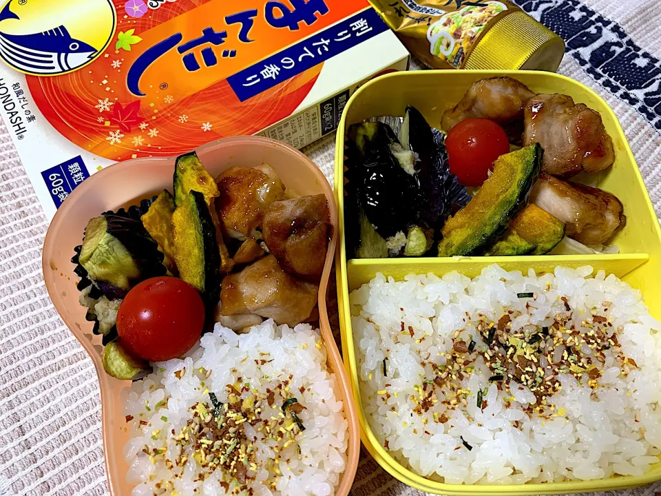 Snapdishの料理写真:中華風鶏の照り焼きと揚げだしなすのお弁当|葉子さん