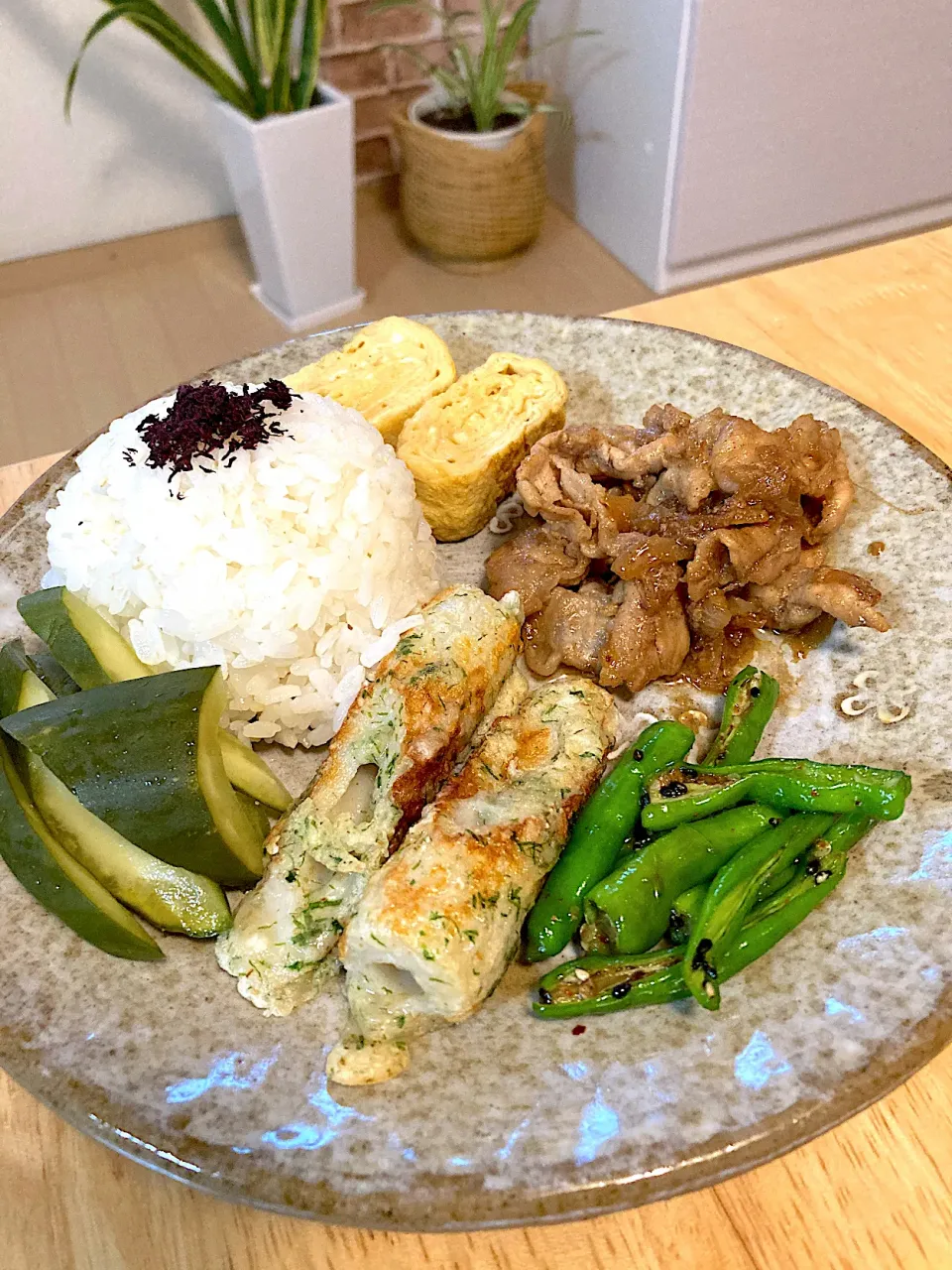 昨日の旦那さんお弁当オカズでmyランチプレート꒰✩'ω`ૢ✩꒱|さくたえさん