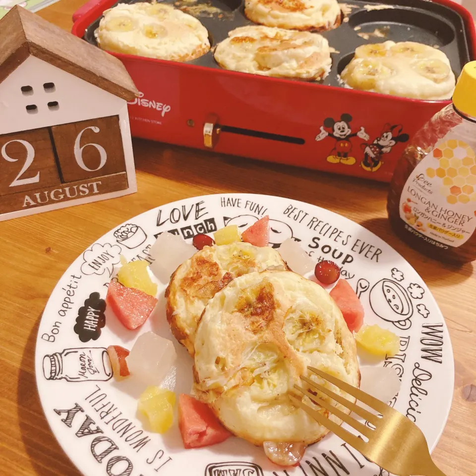 Snapdishの料理写真:バナナのパンケーキ🎵|シャビーちゃんさん