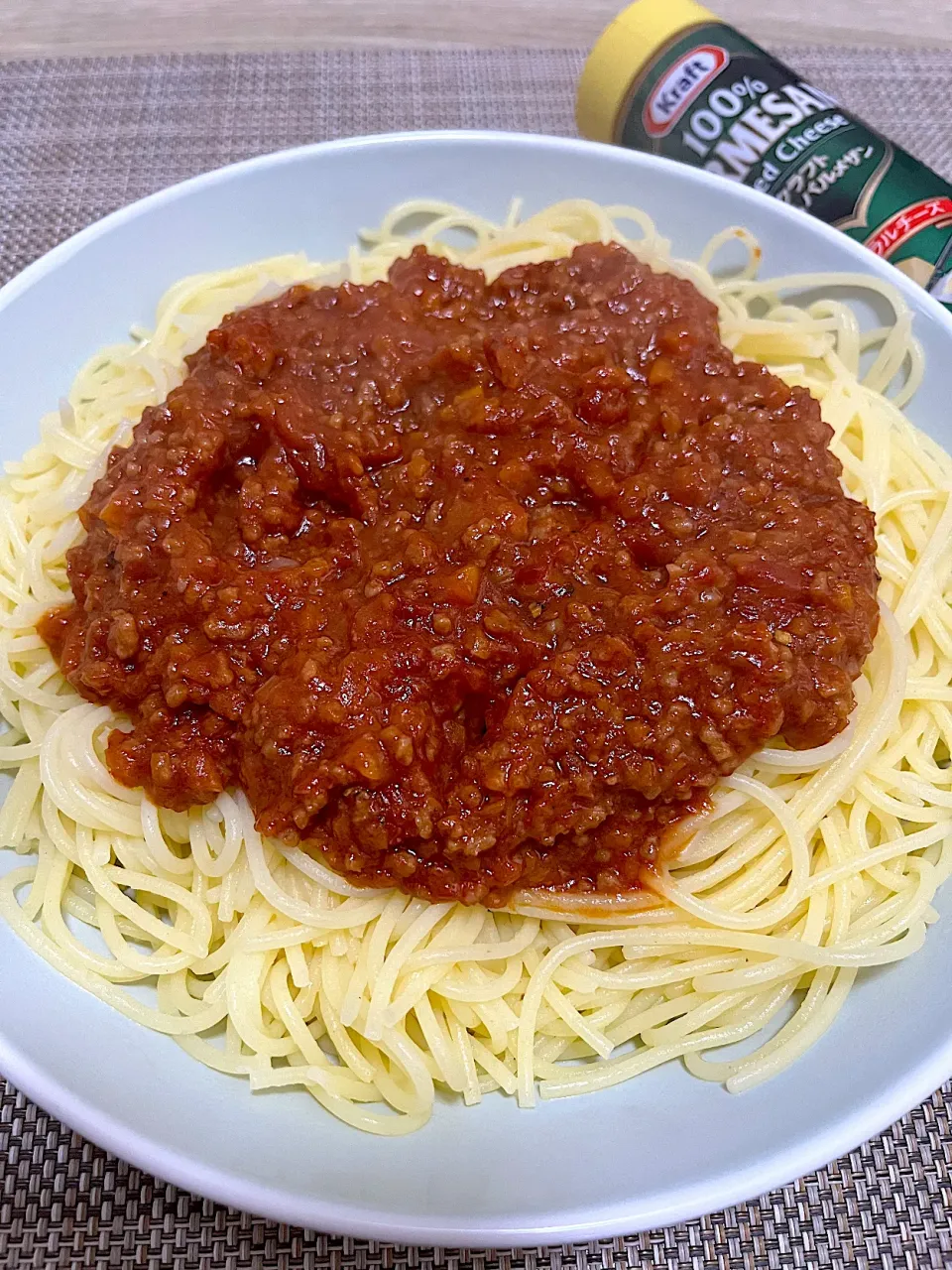 ミートソースパスタのお昼ごはん|ゆかｕさん