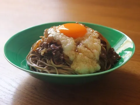 冷やし牛すき月見とろろそば|ヤマサ醤油公式アカウントさん