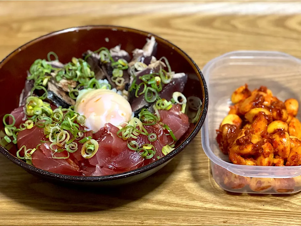 ☆海鮮丼 ☆味噌かつおにんにく|まぁたんさん