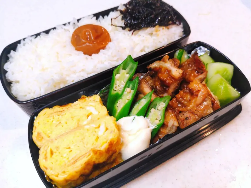 久々に旦那さまお一人様弁当★
メインのおかずは*とりどーるのてりやきチキン*です。炭火の薫りが食欲そそります。|yuriさん