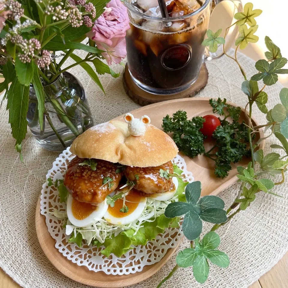 8/27❤︎照り焼きチキン半熟たまごサンド✨💕|Makinsさん