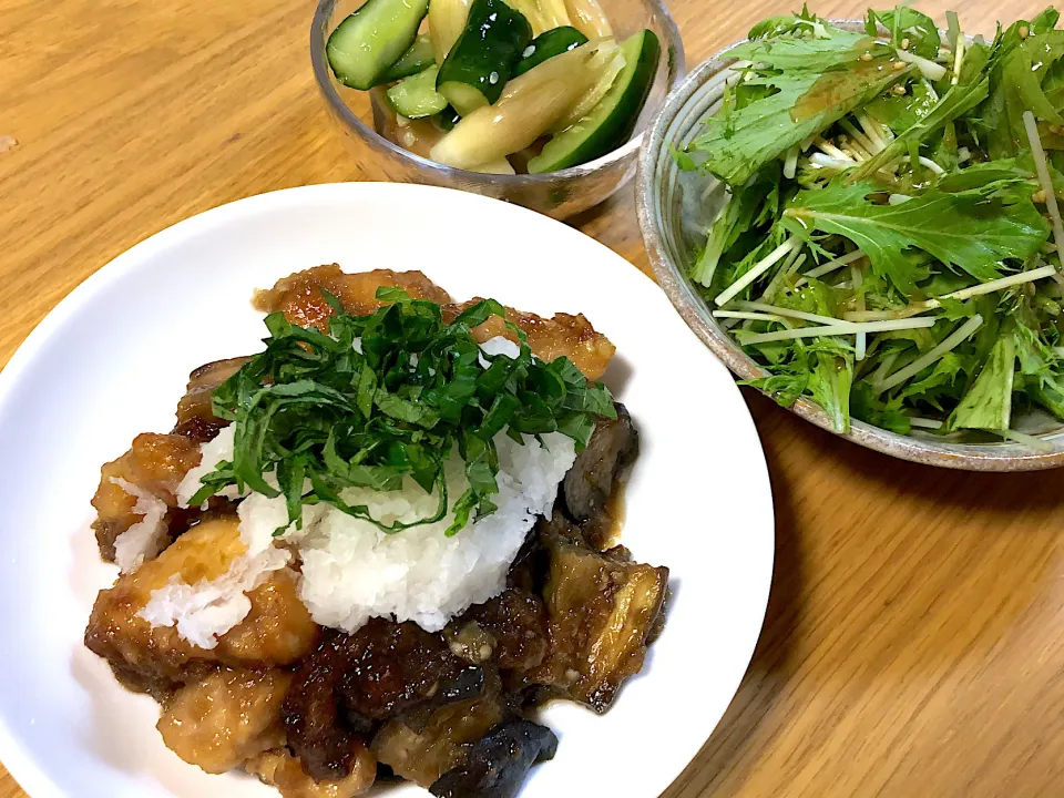 鶏胸肉と茄子のおろし煮🍆|さおりさん