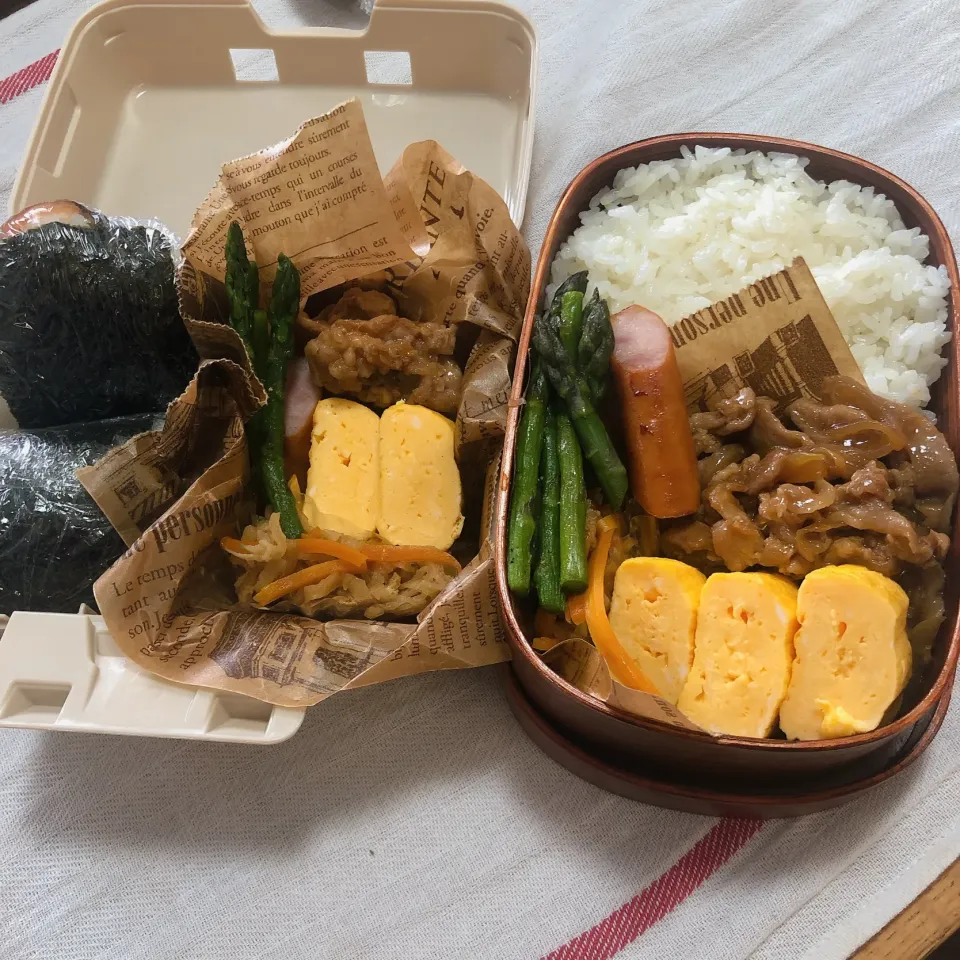 Snapdishの料理写真:次男＆三男男子高校生弁当|mickyさん