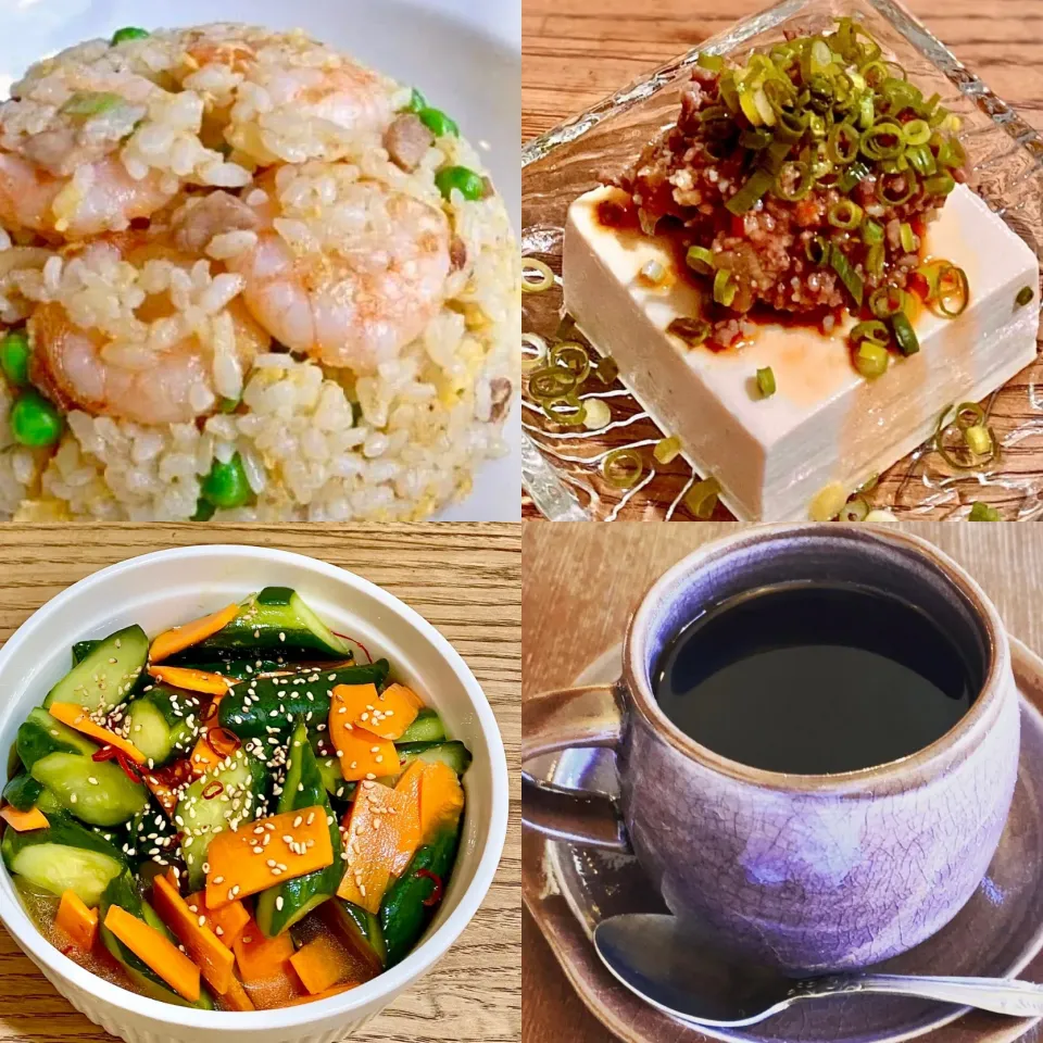 えび炒飯&中華冷奴de昼ごはん・・|ばくあんしゃさん