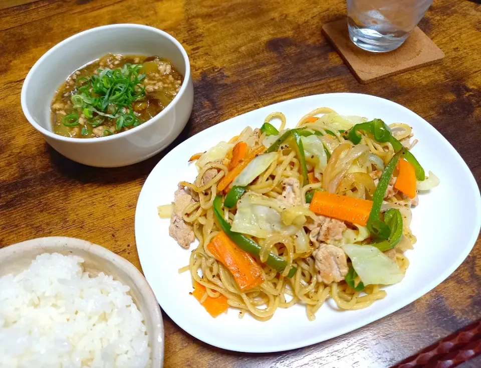 ・塩焼きそば
・茄子と鶏ミンチの炊いたん|ちりさん