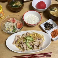 Snapdishの料理写真:豚肉ともやしのピリ辛合え|ポテトサラダさん