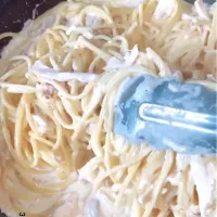 Chicken Alfredo pasta|マルさん