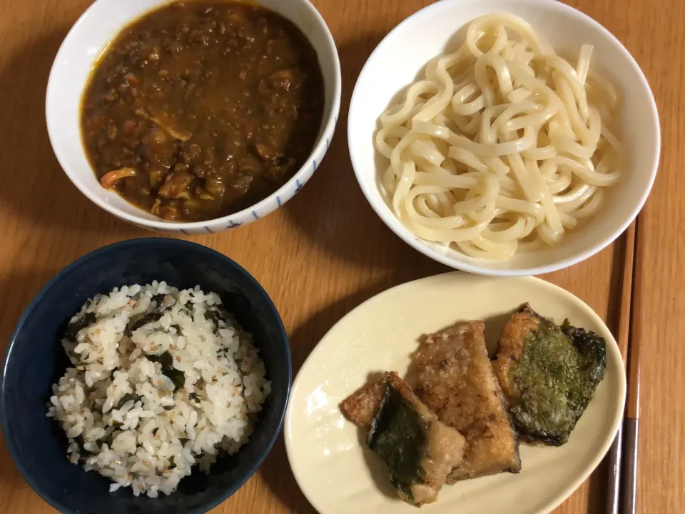 わかめご飯&カレーうどん|ここなりさん