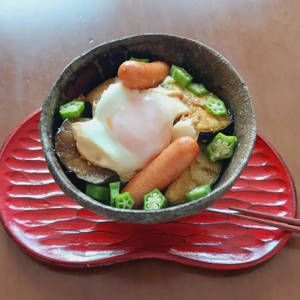 丸茄子ステーキで朝丼|miyuki🌱さん