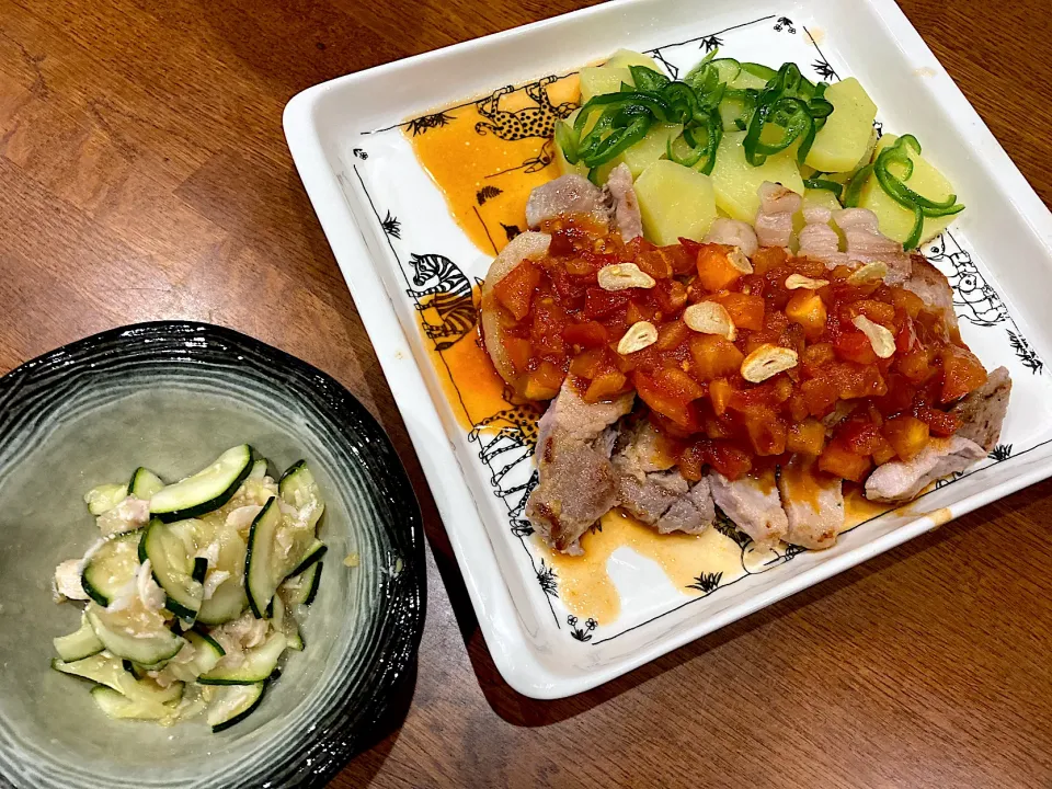 Snapdishの料理写真:夫のLunchとチョイかぶり晩ご飯(笑)|sakuramochiさん