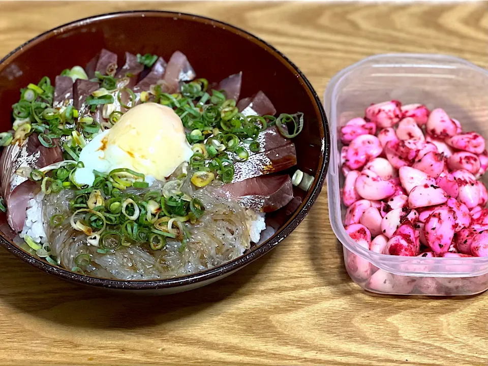 ☆海鮮丼 ☆しそかつおにんにく|まぁたんさん