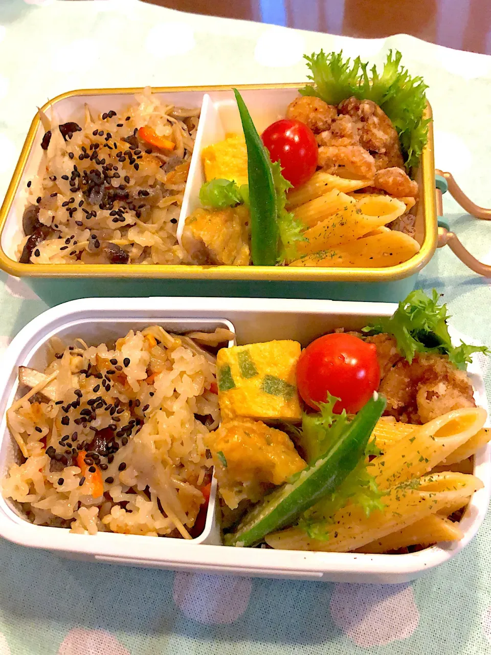 2022.9.1  ＊今日のお弁当＊唐揚げ＆たらこのペンネ＊|rinrin*mama*さん