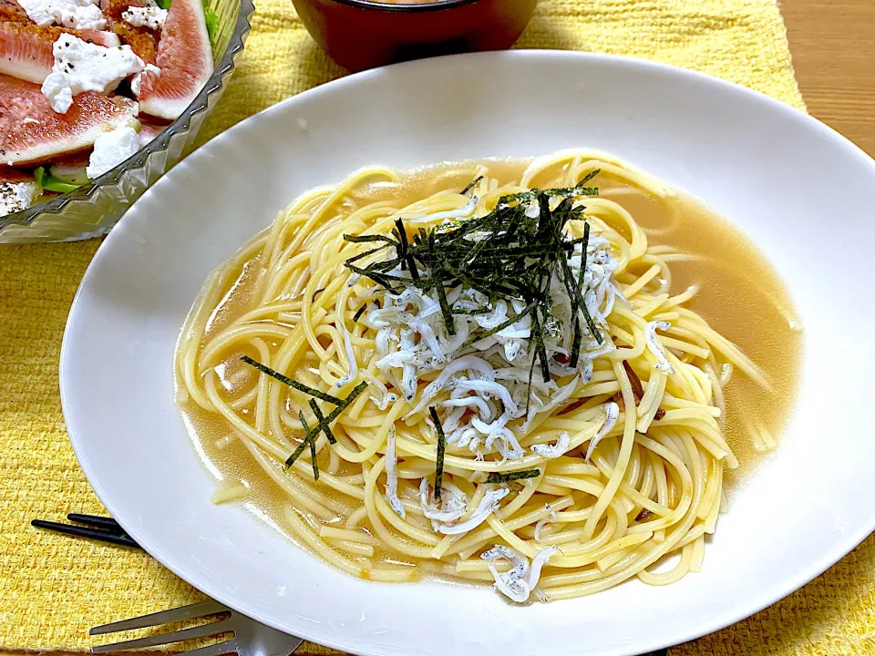 AJINOMOTOさんありがとう☺️ほんだしでしらすと梅のワンポットパスタ|1614さん