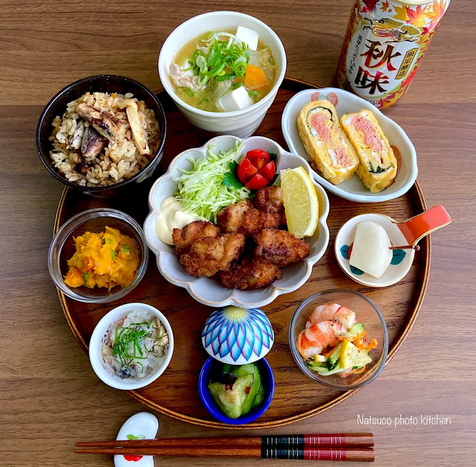 米粉でサクサク鶏の唐揚げ定食😋|ナツ1224さん