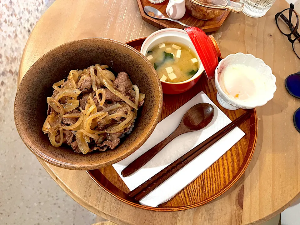 Gyudon with onsen tamago|skyblueさん