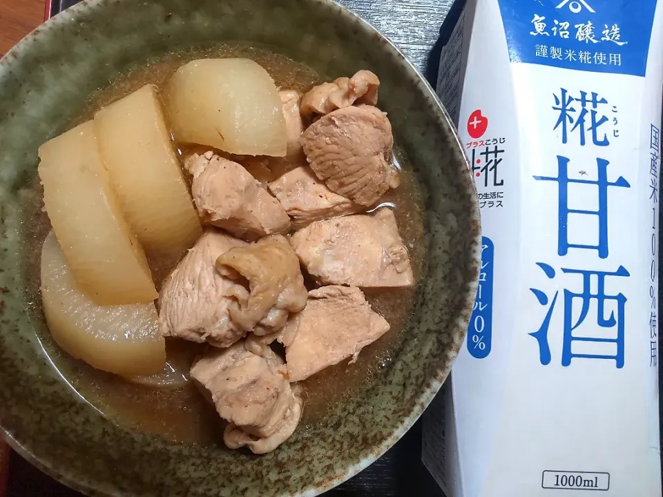 糀甘酒 鶏と大根の炊いたん|たつかばさん