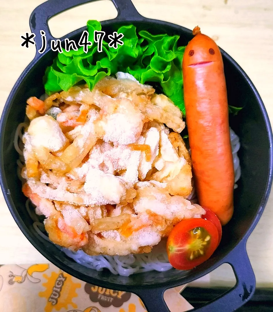 本日のゆる弁□　かき揚げ素麺弁当　20220902|jun47さん