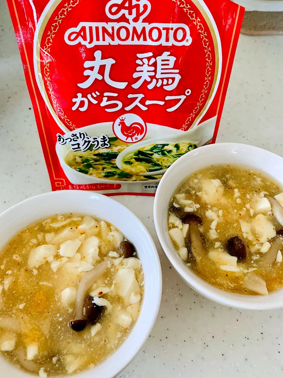 Snapdishの料理写真:豆腐とシメジのトロトロ中華スープ|Ayakoさん