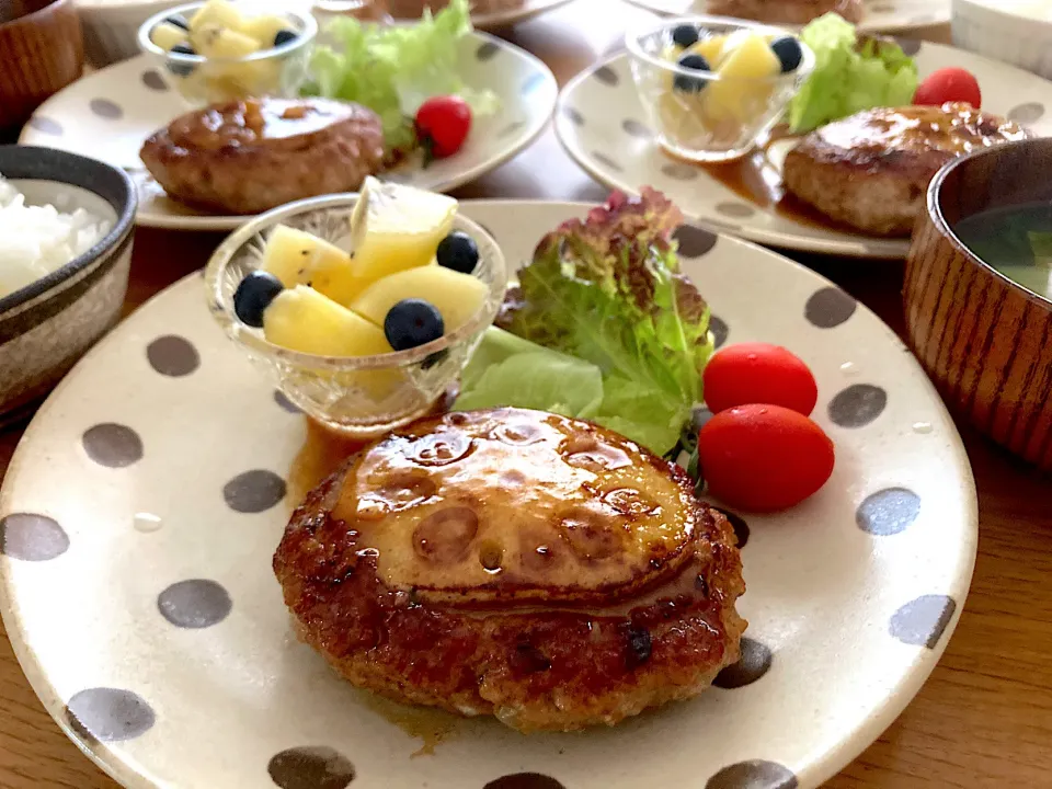 ＊照り焼き蓮根ハンバーグプレート＊|＊抹茶＊さん