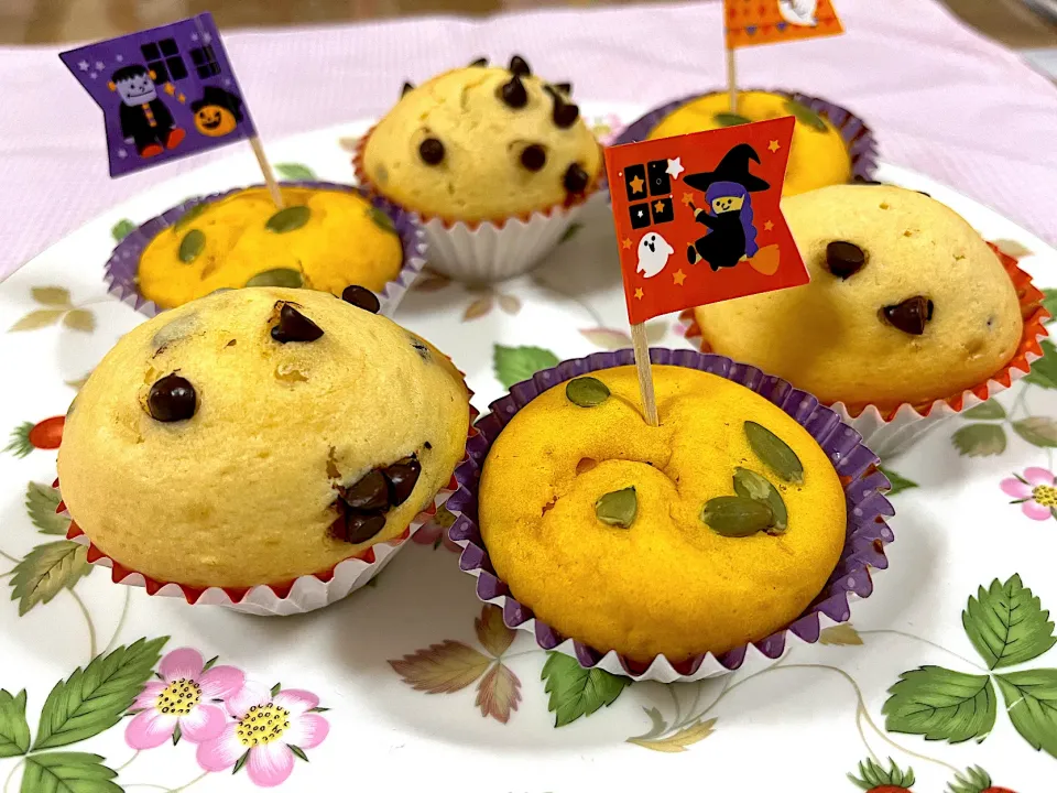 カボチャ🎃マフィンとチョコチップマフィン|えいぽんさん