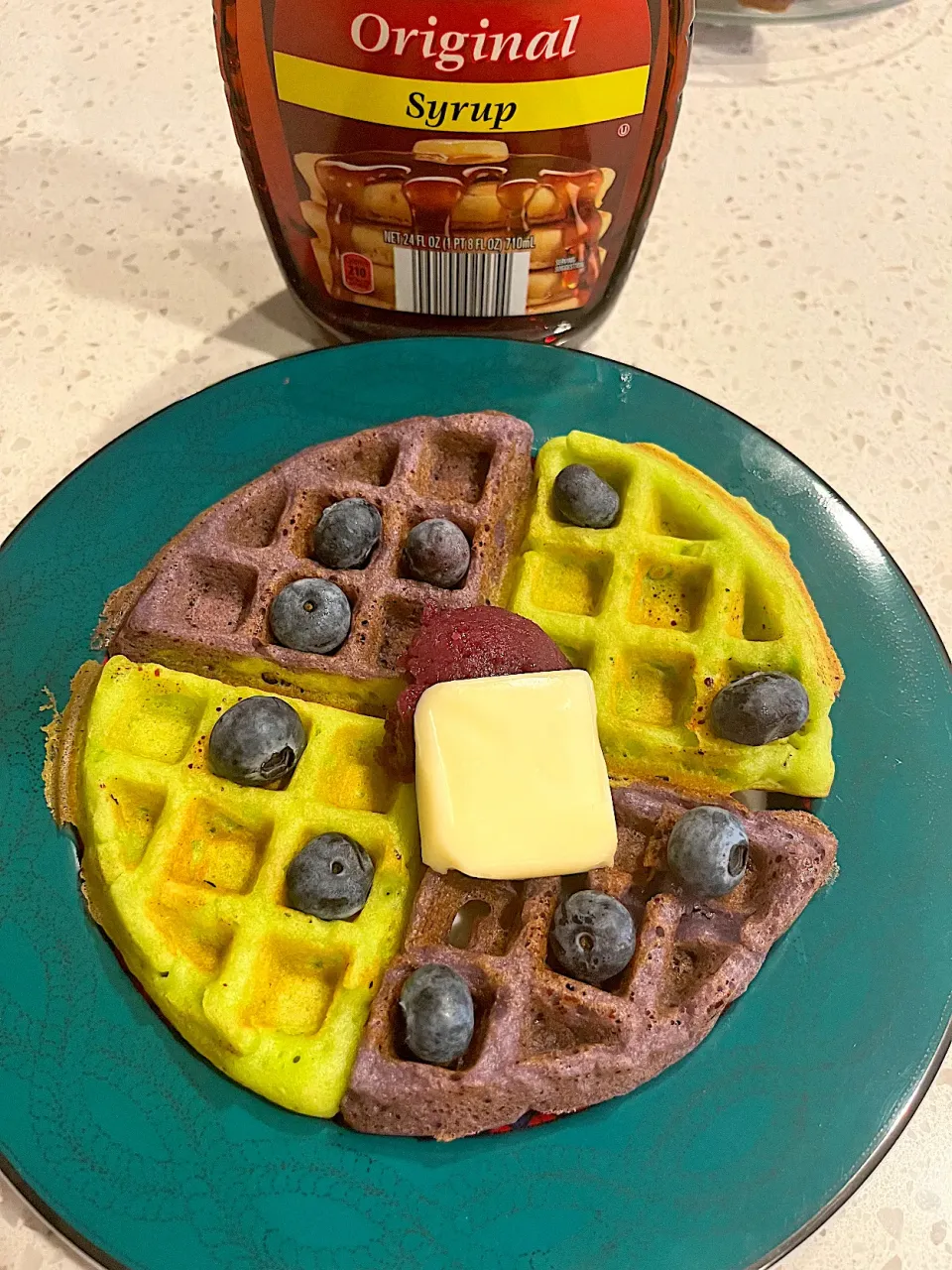 Ube Pandan belgian waffles 💜💚🧇|🌺IAnneさん