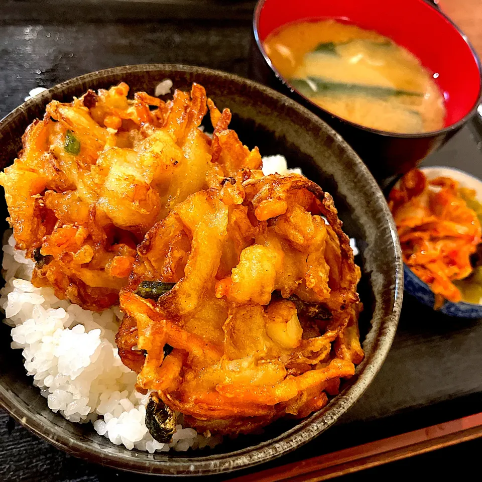 Snapdishの料理写真:海鮮かき揚げ丼@たつや(月島)|塩豚骨さん