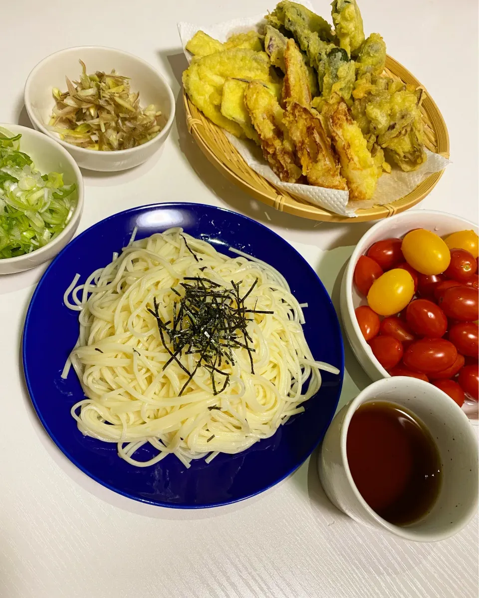 Snapdishの料理写真:そうめんと天ぷら|み〜さん