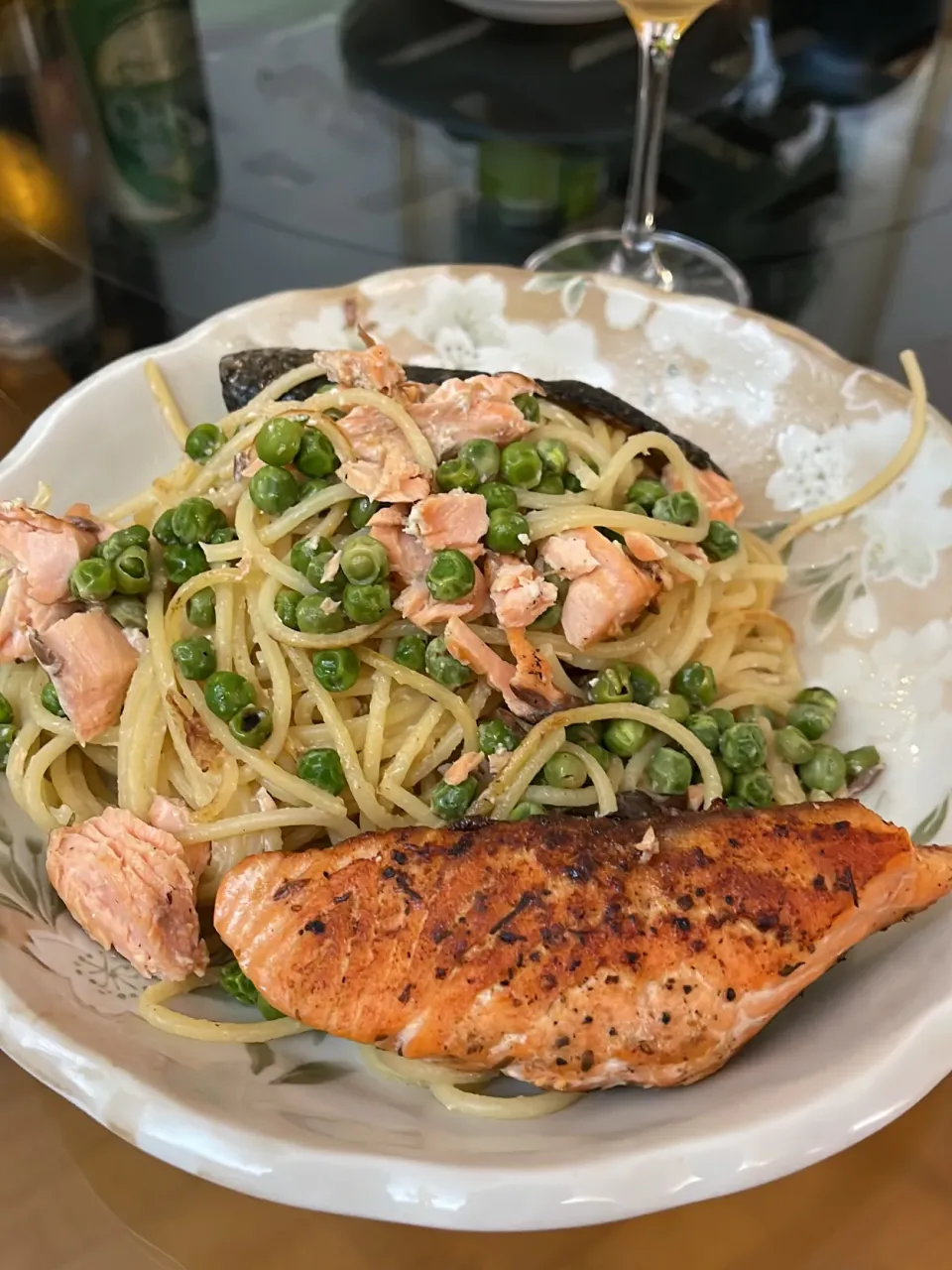 Salmon green bean pasta|信生さん