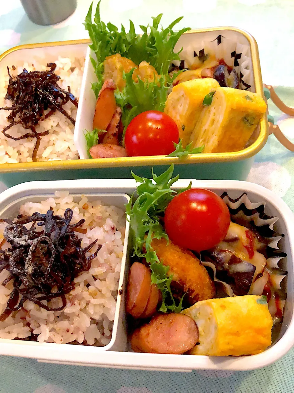 Snapdishの料理写真:2022.9.7  ＊今日のお弁当＊ナスのチーズのせ＊|rinrin*mama*さん