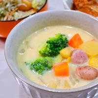 コロコロ野菜の豆乳スープ