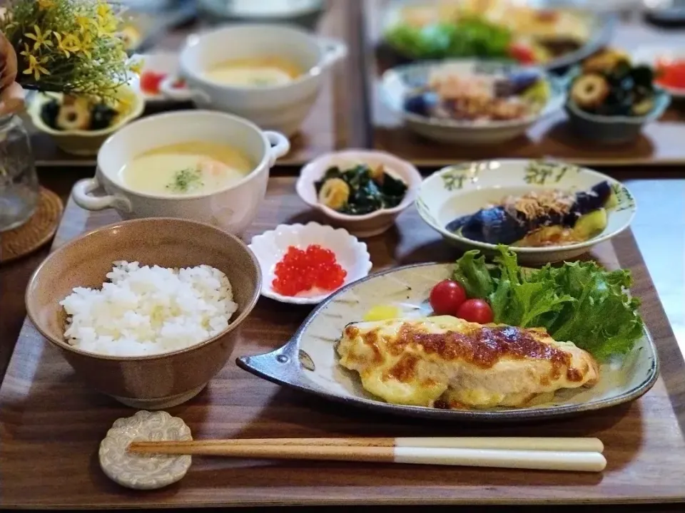 鮭のマヨチーズ焼きの献立|こだしーさん