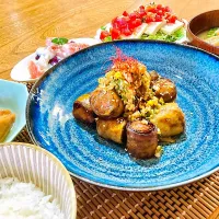 Snapdishの料理写真:茄子のカリとろお肉巻き|みけ之すけさん