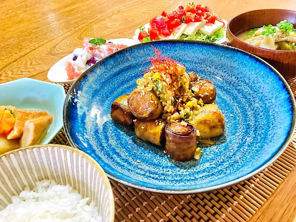 茄子のカリとろお肉巻き|みけ之すけさん