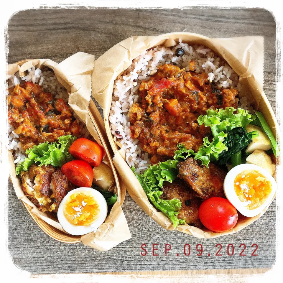 9/9 ☺︎☺︎ トマトほうれん草カレー弁当✩.*˚|jon2さん