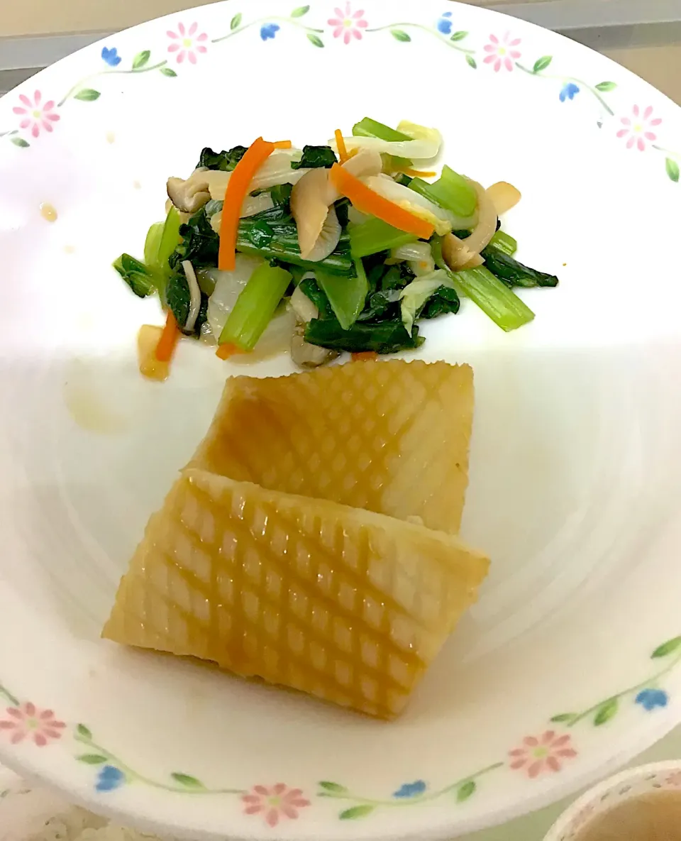 いかの松笠焼き・青菜としめじのゆず風味おひたし|ただの栄養士さん