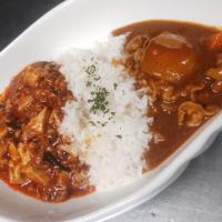 カレーと麻婆豆腐の合掛け