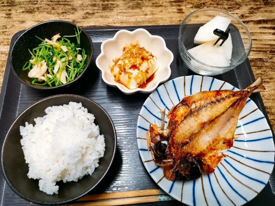 鯵の干物定食|パンダ母さん🐼さん