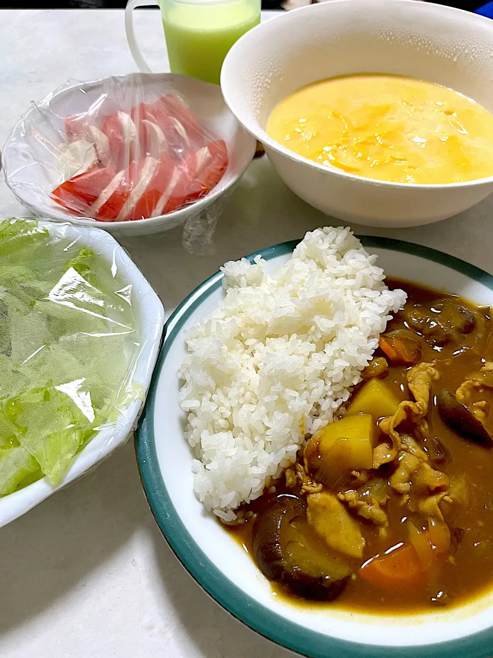 茄子カレーと手作りプリン|ささるみさん