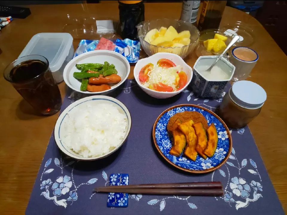 ウインナーとししとうのごま油炒め、他(夕飯)|enarinさん