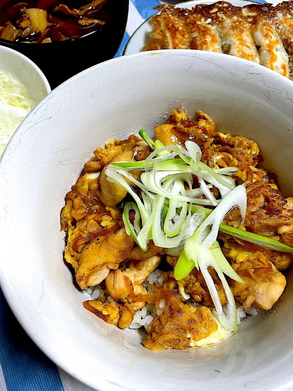 親子丼と餃子のお昼ごはん|カピバラおやじさん